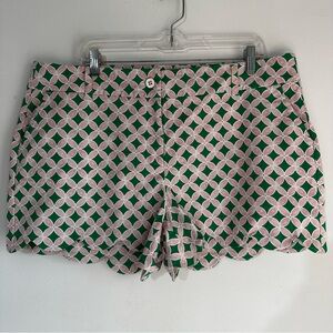 Crown & Ivy Patterned Green and Pink Women's Shorts